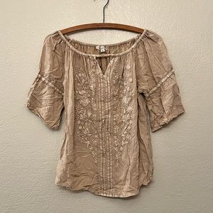 Tan Boho Top